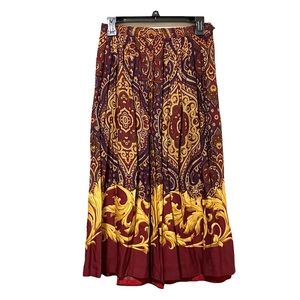 Vintage Russ Paisley Pleated Skirt